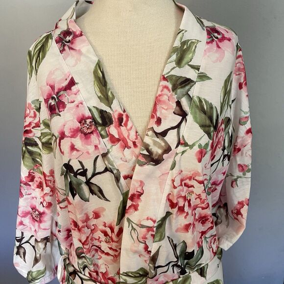 Show Me Your Mumu Brie Robe Garden of Bloom Floral Lightweight One Size Belted - Picture 2 of 12
